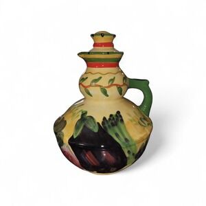 Certified International Pamela Gladding Vegetable Cruet Yellow Excellent Ceramic